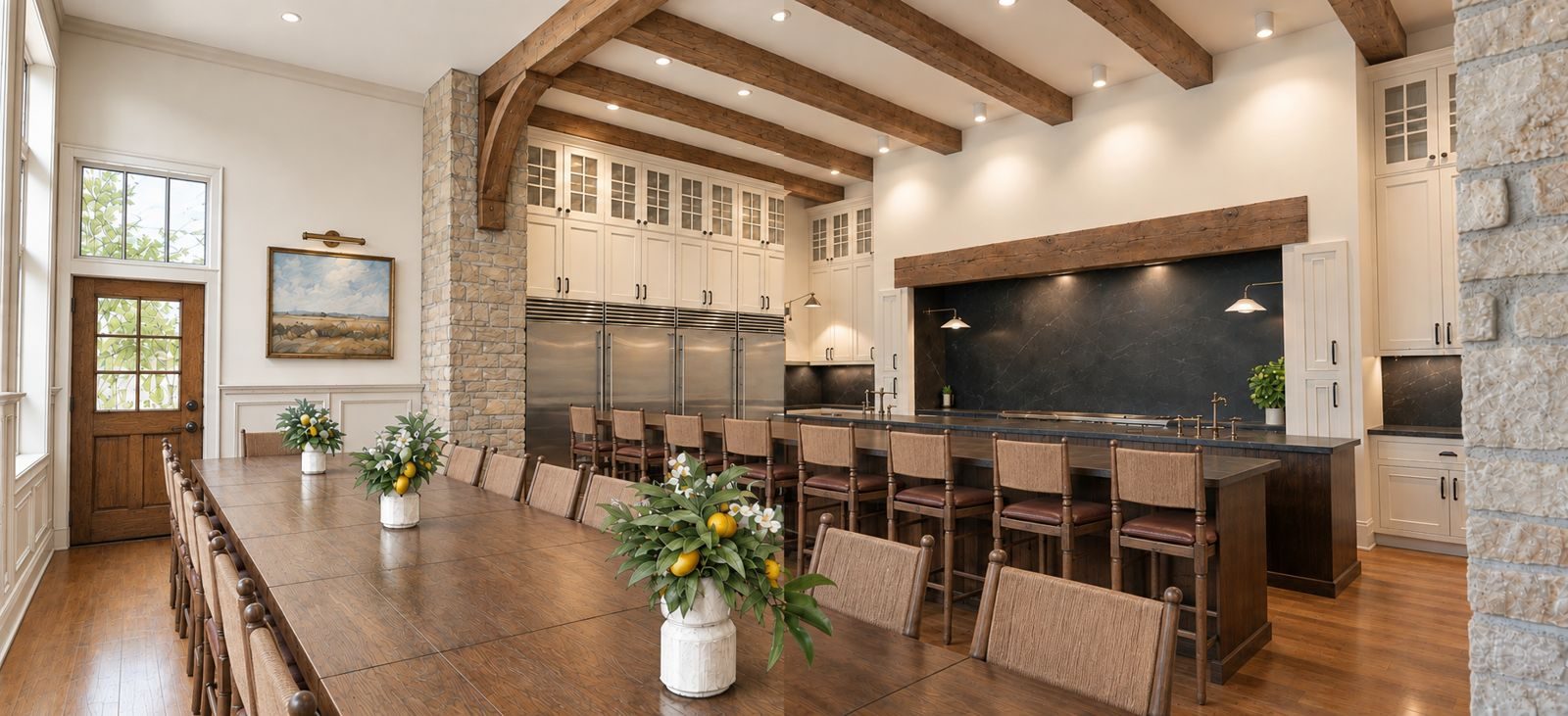 Restore Recovery communal kitchen and dining table